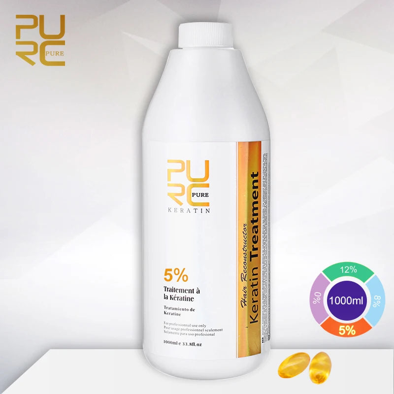 1000Ml Keratin Hair Straightening Smoothing Treatment for Curly Frizzy Hair Care Brazilian Keratin Products Professional