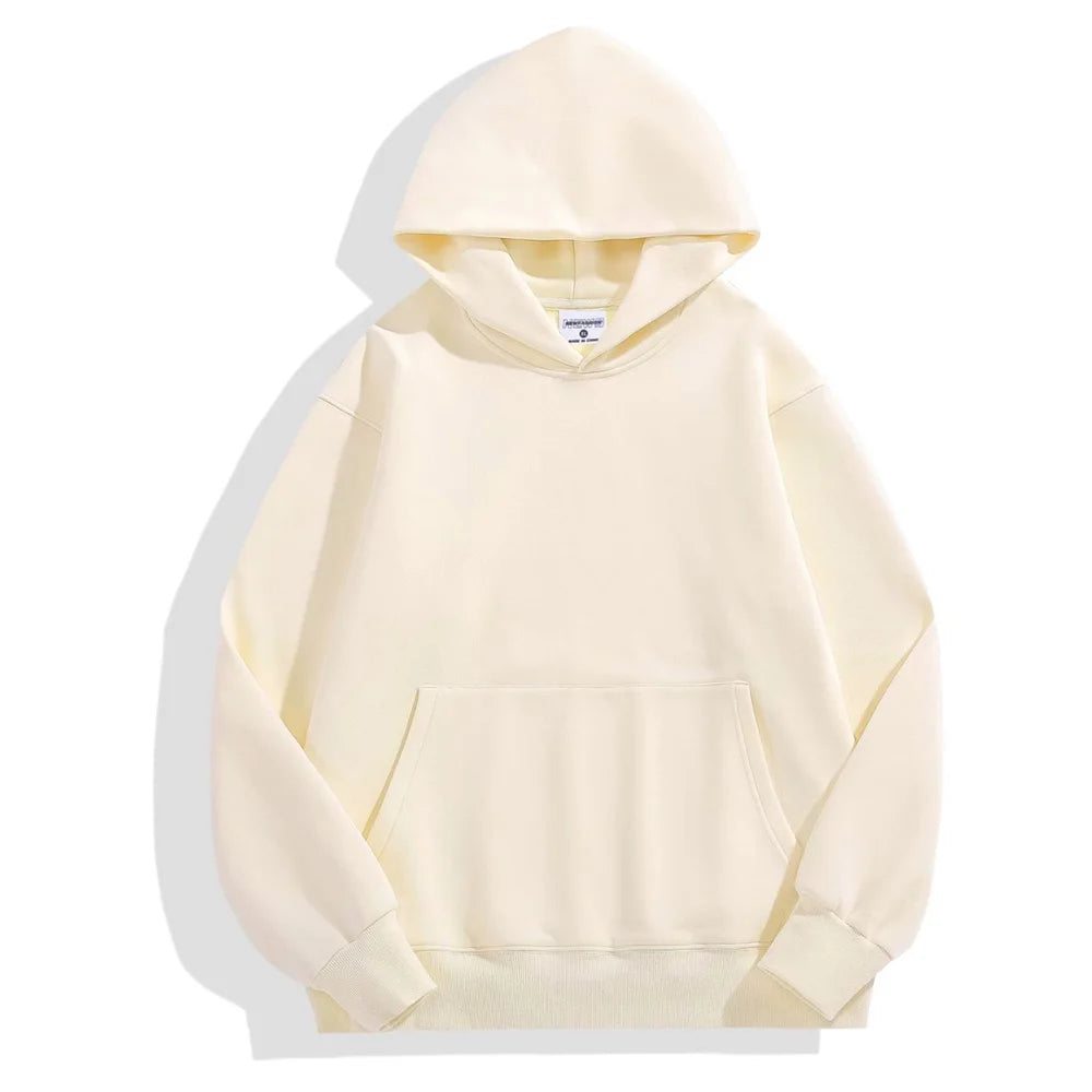 16.9Oz 480Gsm Heavy Weight Cotton plus Velvet Hooded Sweater Men Thickened Tight Polar Fleece Pullover Hoodie Women Sweatshirt