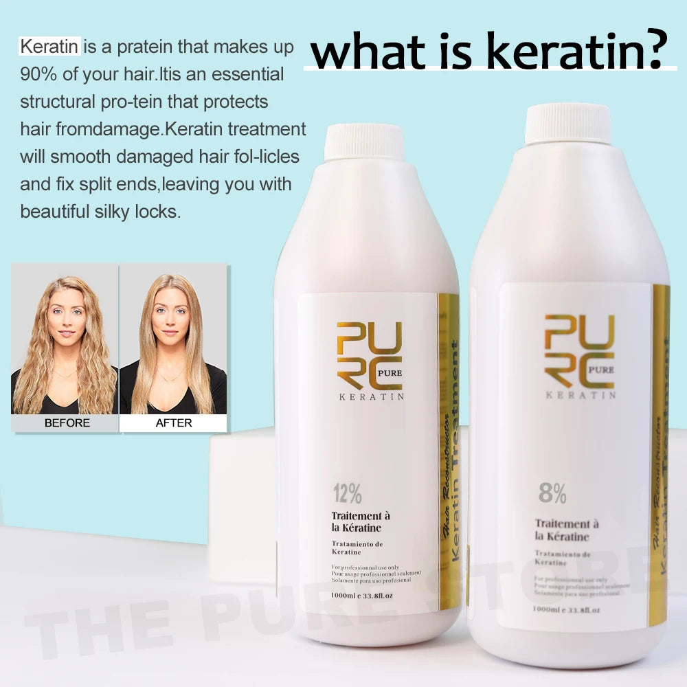 1000Ml Keratin Hair Straightening Smoothing Treatment for Curly Frizzy Hair Care Brazilian Keratin Products Professional