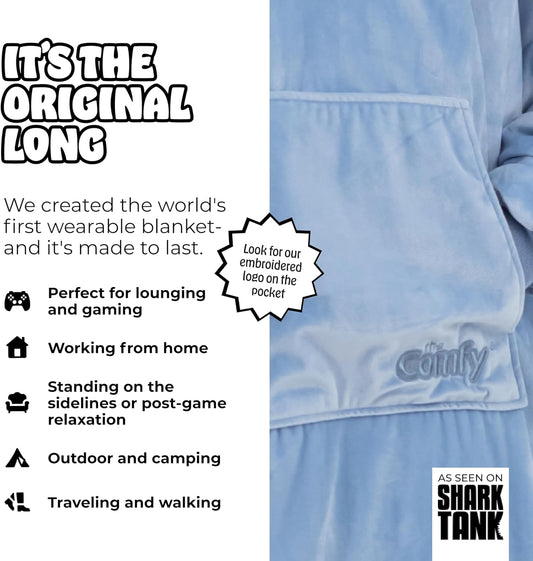 Original | Sherpa Lined Microfiber Fleece Wearable Blanket, Oversized Design with Hood and Pocket from Shark Tank